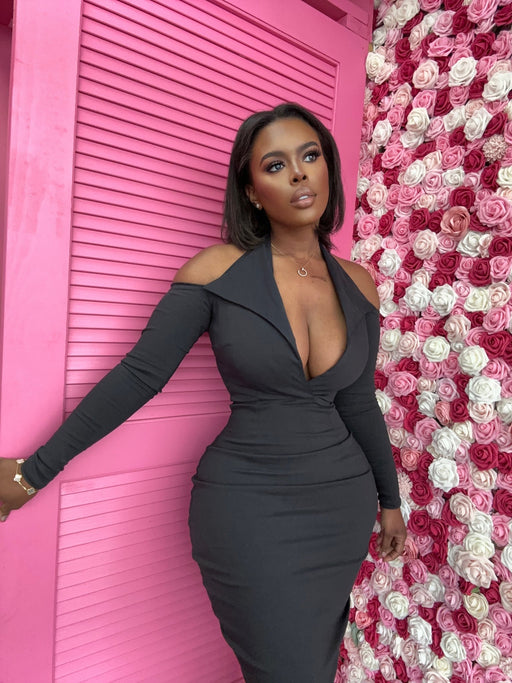 Cutout Halter Dress - Curvy Gyals