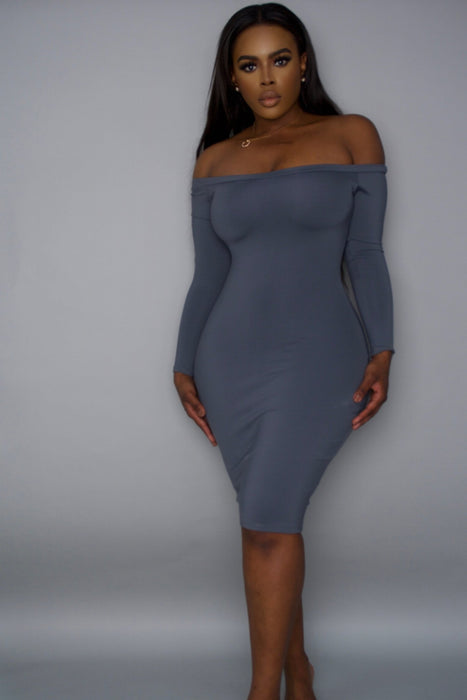 ENHANCING OFF THE SHOULDER DRESS - Curvy Gyals