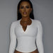RIBBED TOP WITH SLEEVES - Curvy Gyals