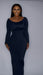 SMOOTHING LONG SLEEVE OFF THE SHOULDER DRESS - Curvy Gyals